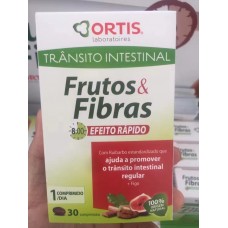 Frutos E Fibras Efeito Rapido Comp X 30 comps 法国 Ortis柯得仕排毒养颜纤瘦果30粒 通便改善口气 水果瘦  快速药丸版